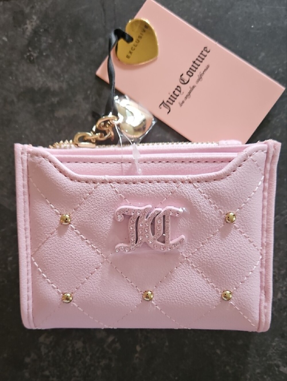 Juicy Couture Small Pink Bifold Wallet with Pullout Card Case - Picture 5 of 9